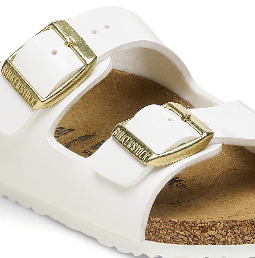Birkenstock Arizona Kids Birko-Flor Patent Sandals Patent White