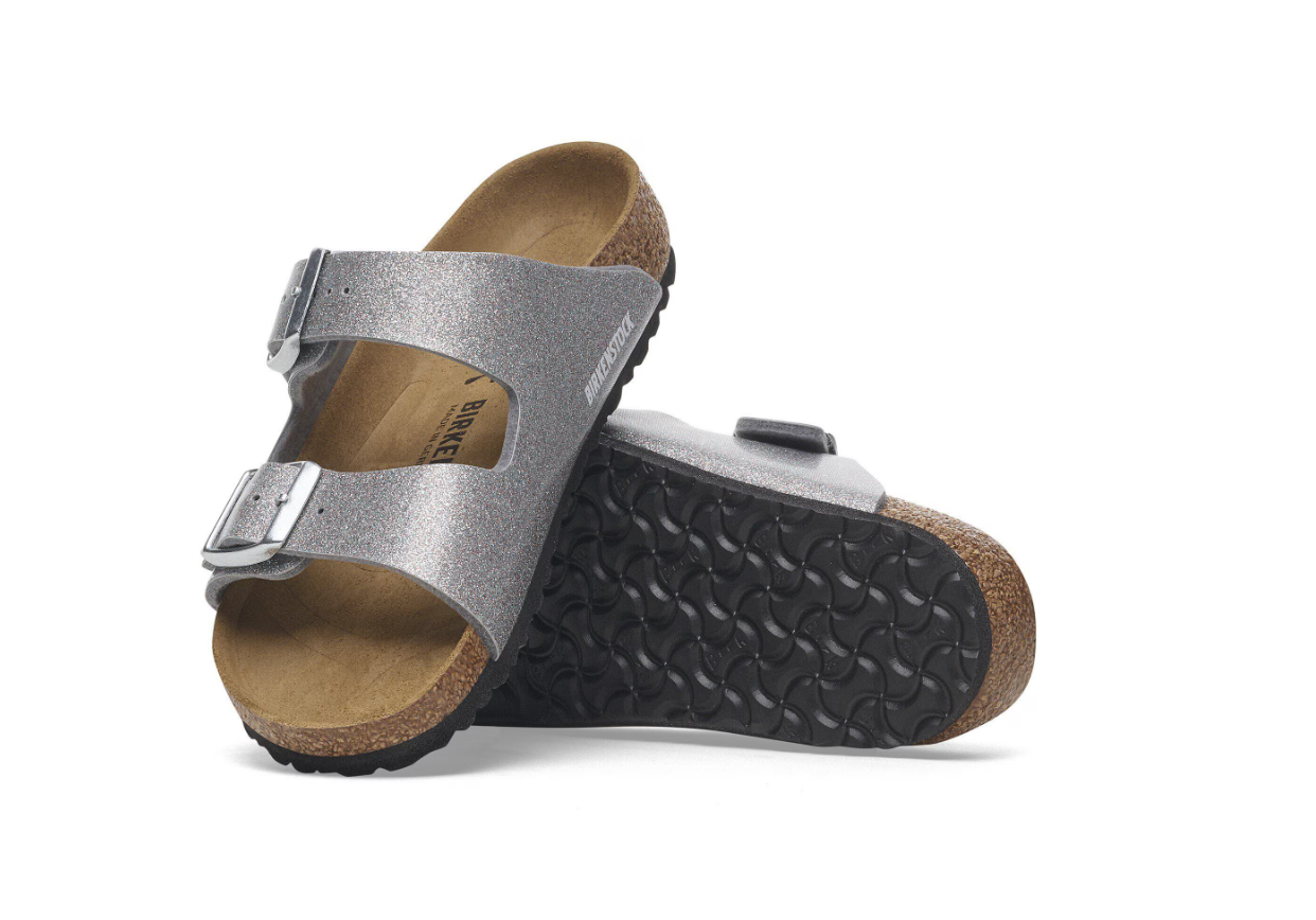 Birkenstock Arizona Kids Birko-Flor Sparkling Light Silver Sandals