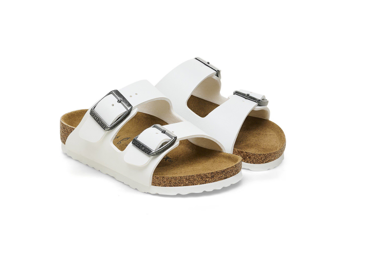Birkenstock Arizona Kids Birko-Flor - White, Narrow