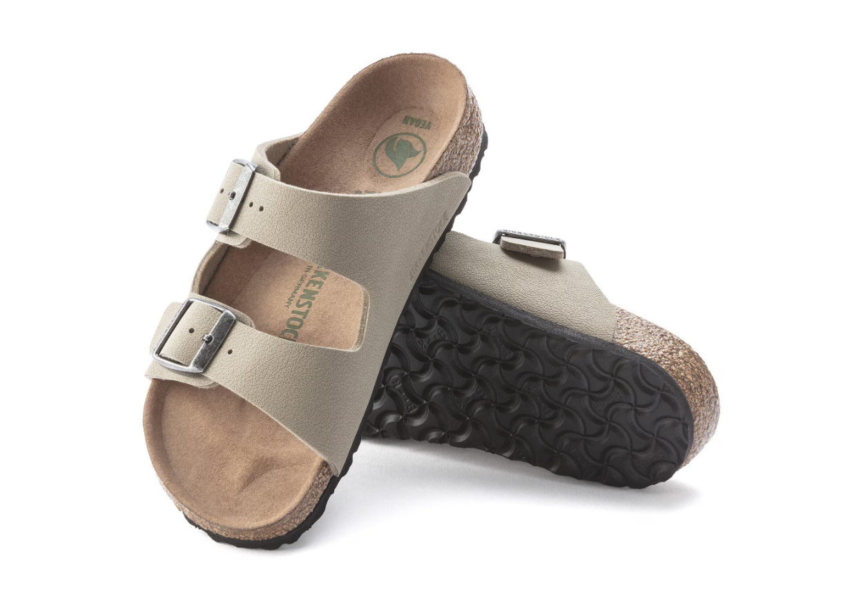 Birkenstock Arizona Kids Vegan Birko-Flor Birkibuc Faded Khaki