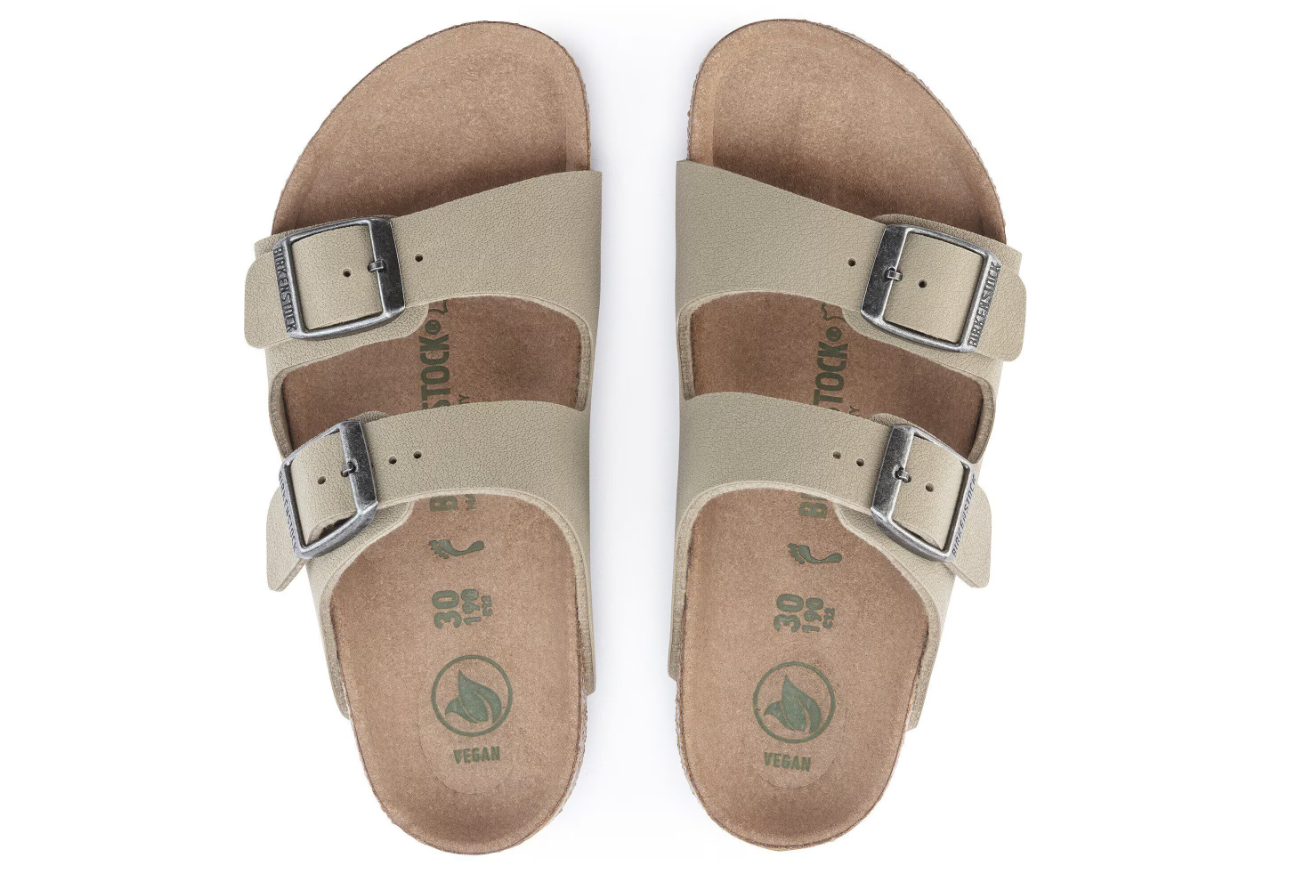 Birkenstock Arizona Kids Vegan Birko-Flor Birkibuc Faded Khaki