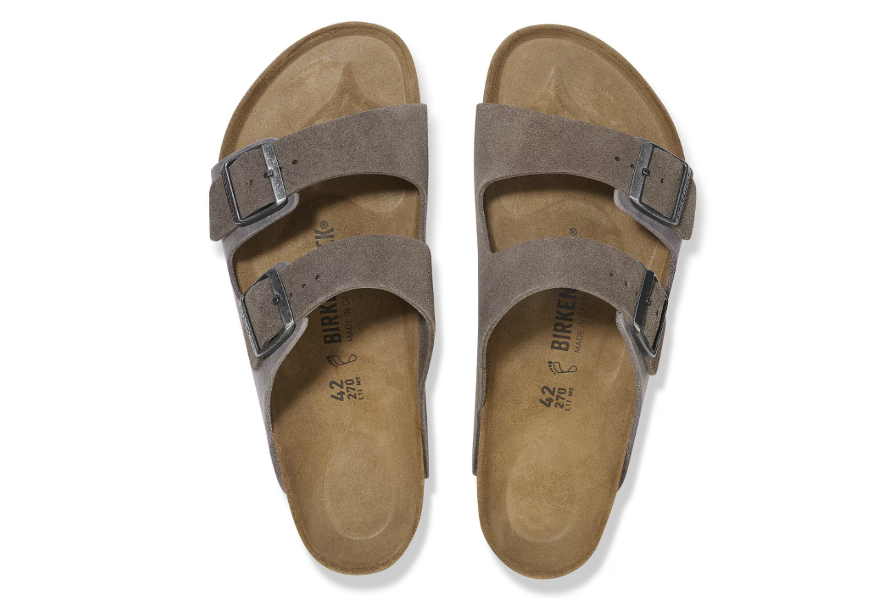 Birkenstock Arizona Mixed Leather Concrete Gray Sandals