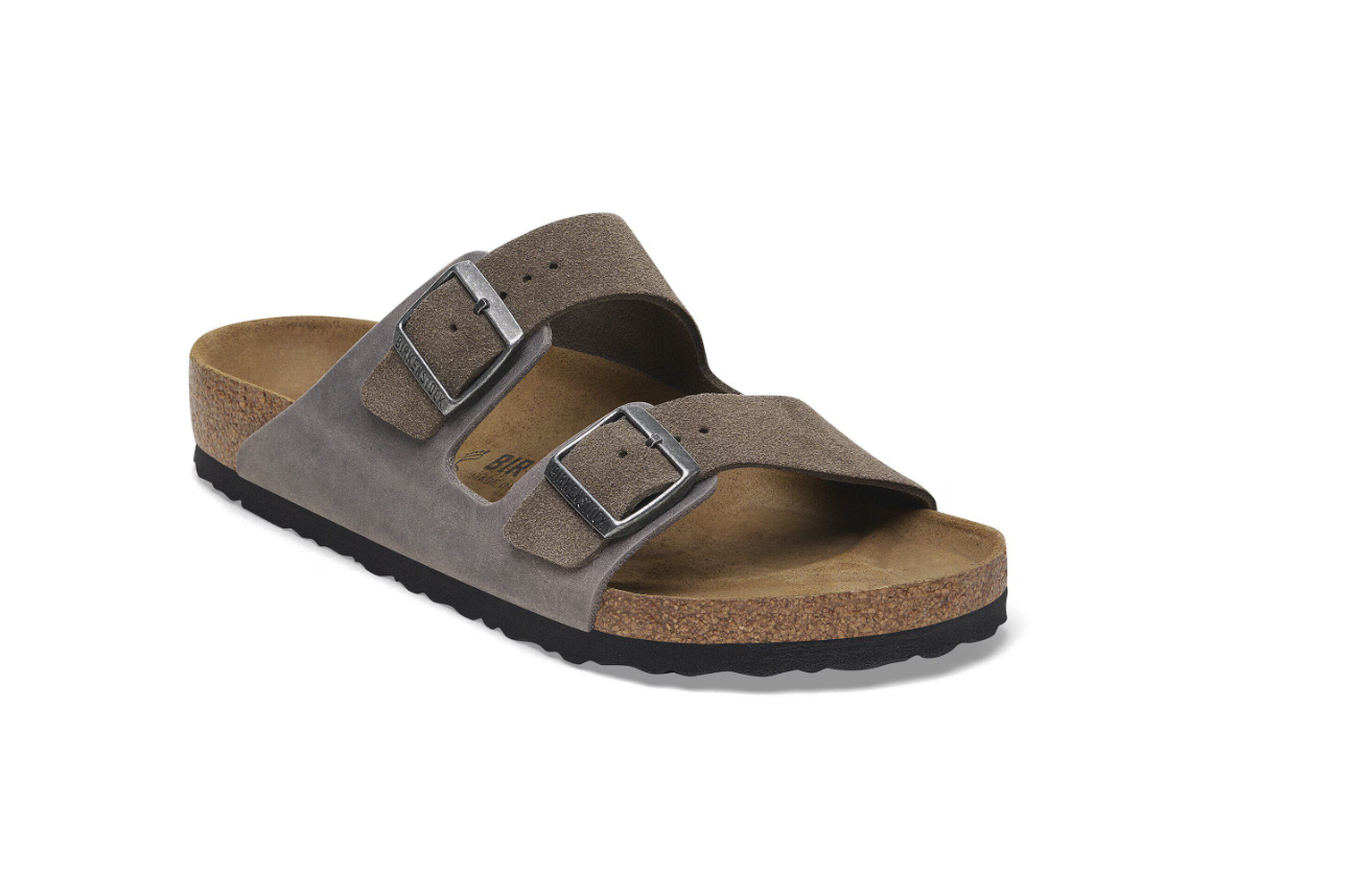 Birkenstock Arizona Mixed Leather Concrete Gray Sandals
