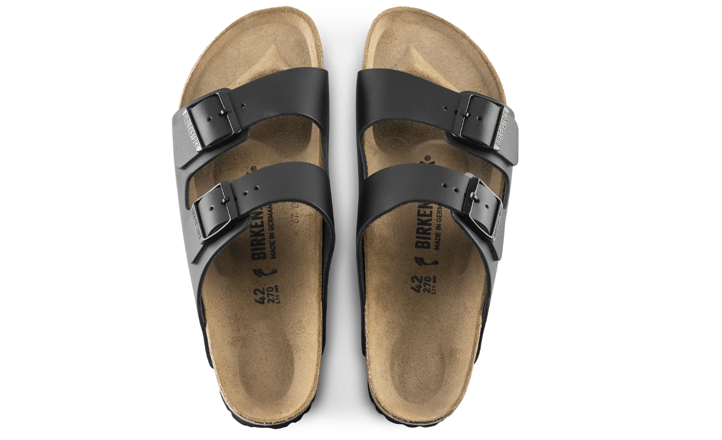 Birkenstock Arizona Natural Leather Black Sandals