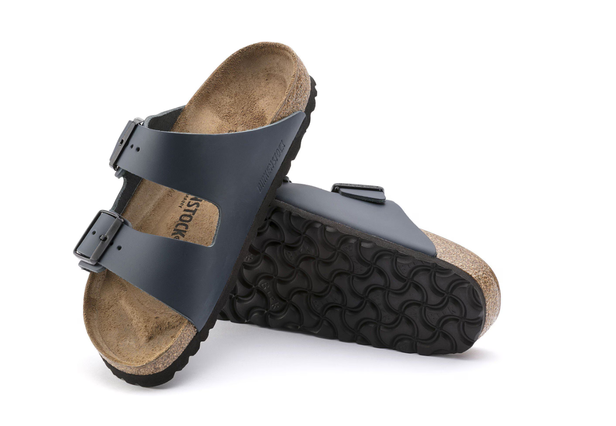 Birkenstock Arizona Natural Leather Blue Sandals