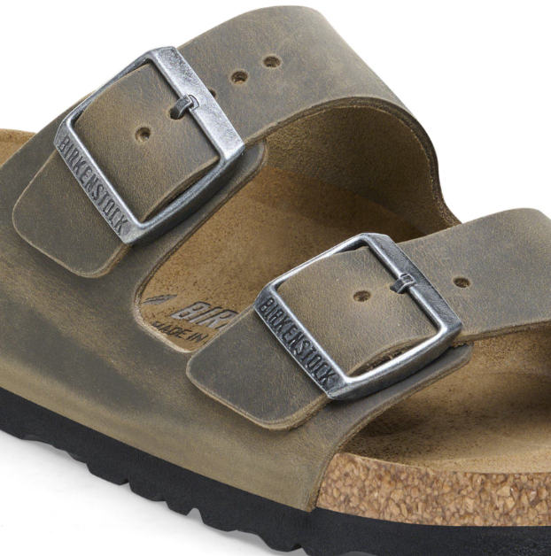 Birkenstock Arizona Oiled Leather Faded Khaki Sandals