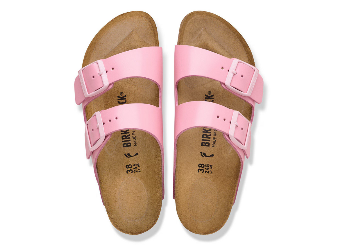 Birkenstock Arizona Natural Leather Patent Fondant Pink Sandals