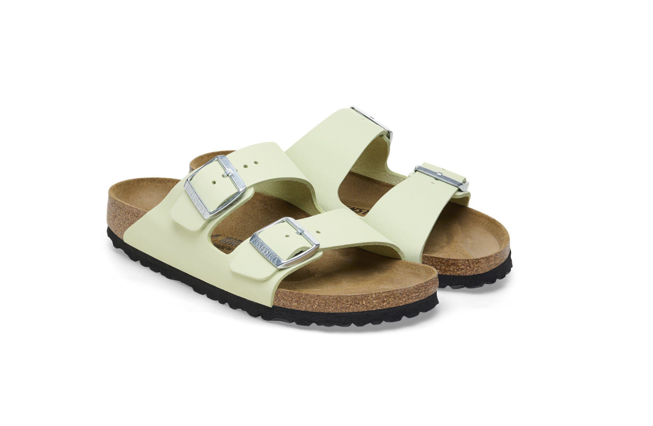 Birkenstock Arizona Nubuck Leather Faded Lime