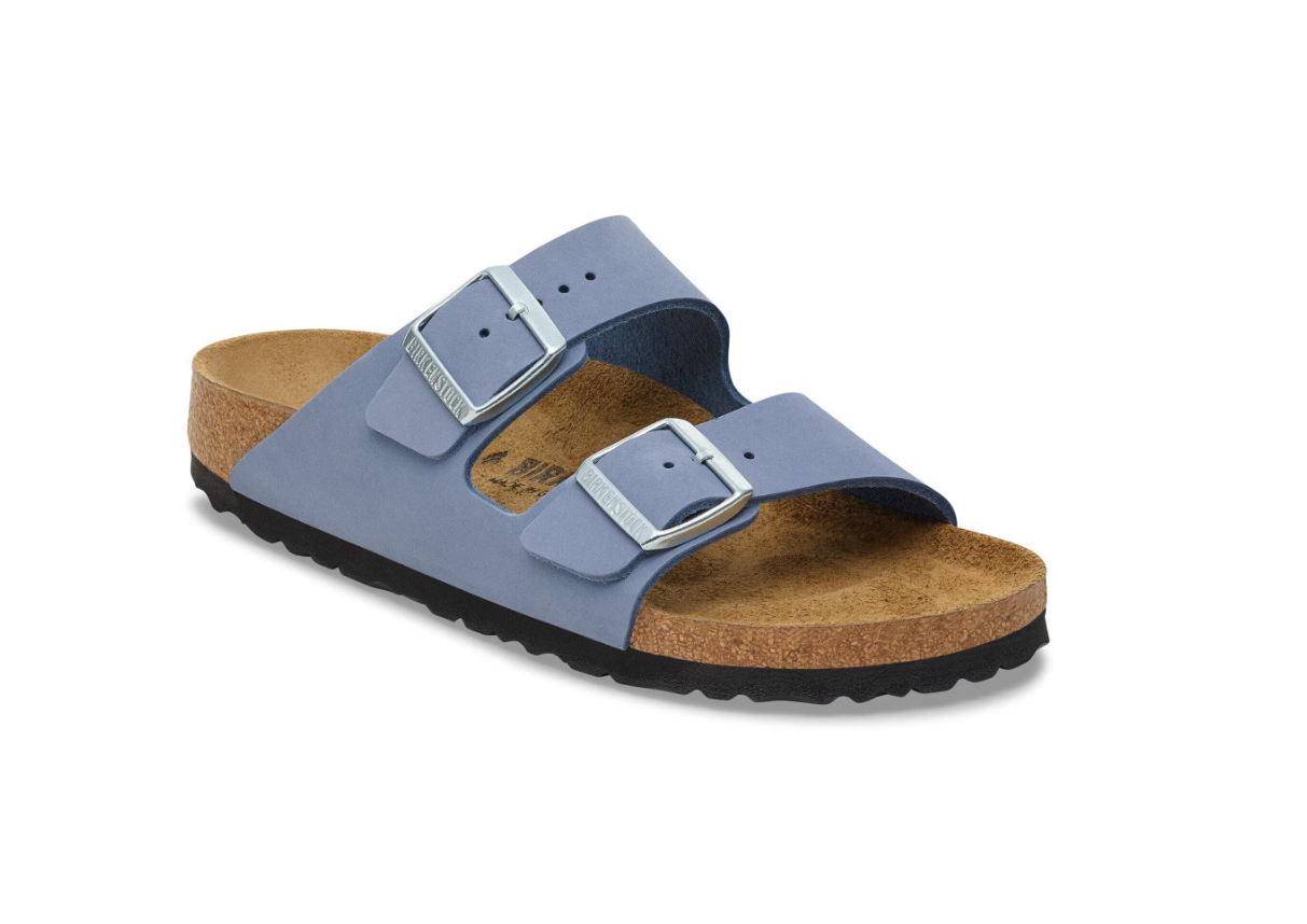 Birkenstock Arizona Nubuck Leather Sandals Stone Blue