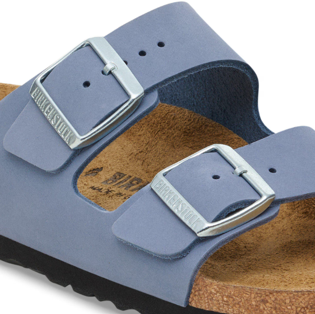 Birkenstock Arizona Nubuck Leather Sandals Stone Blue