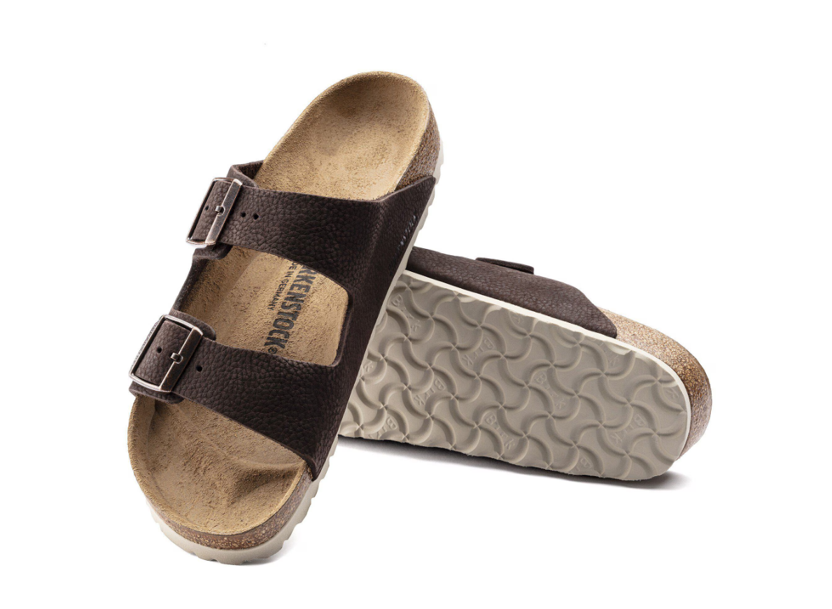 Birkenstock Arizona Nubuck Leather Steer Soft Brown Sandals