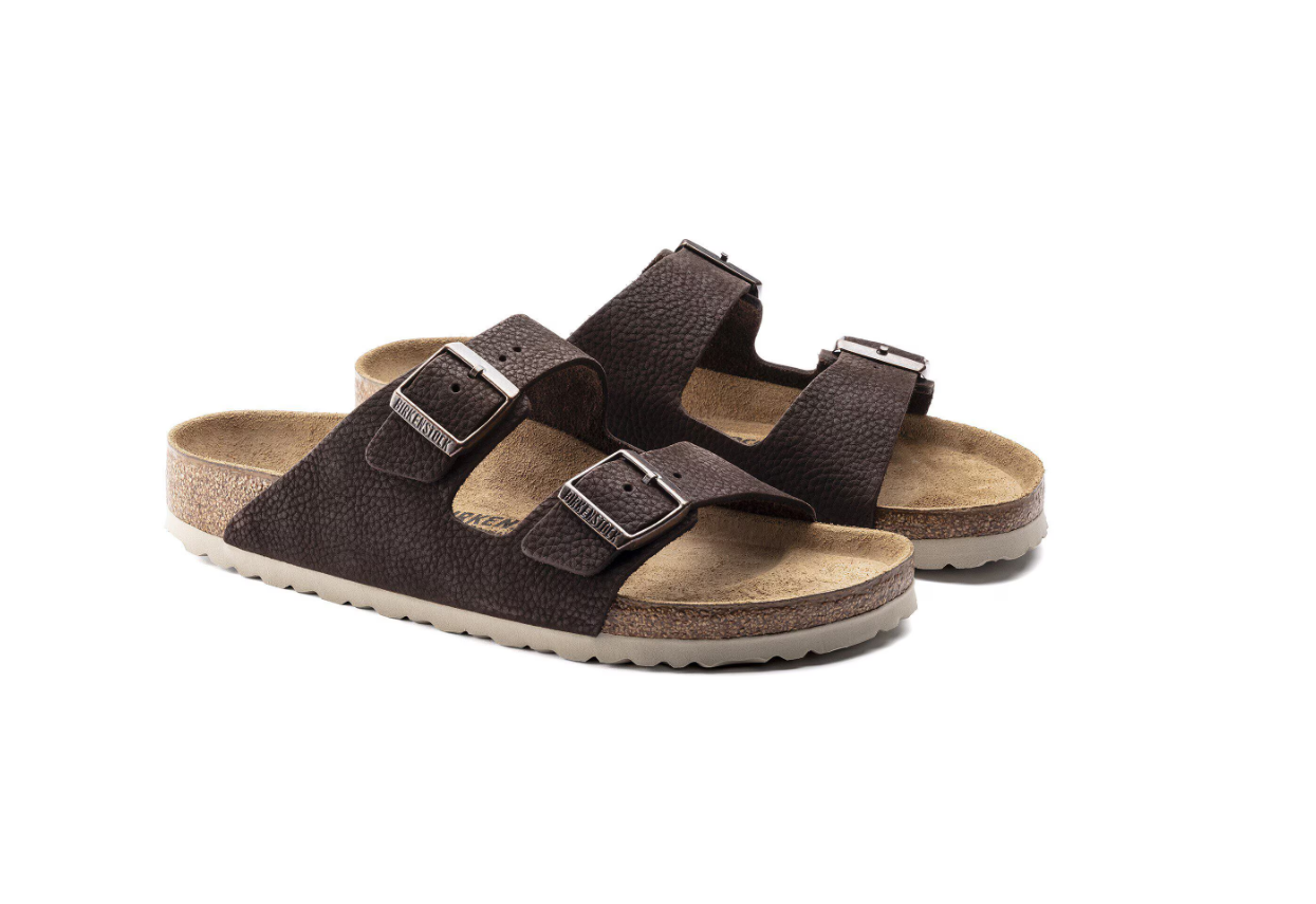 Birkenstock Arizona Nubuck Leather Steer Soft Brown Sandals