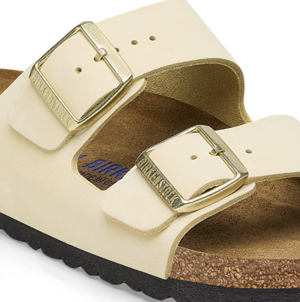 Birkenstock Arizona Soft Footbed Nubuck Leather Ecru