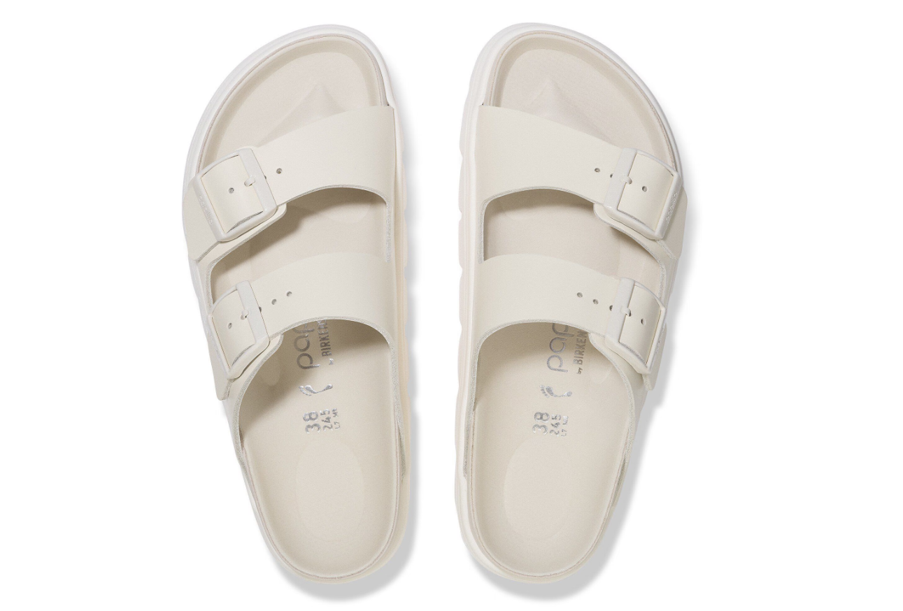 Birkenstock Arizona PAP Chunky Exquisite Natural Leather Sandal Eggshell