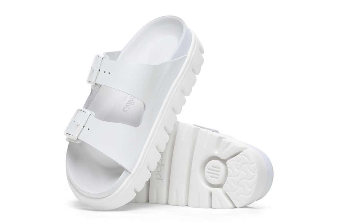 Birkenstock Arizona PAP Chunky Exquisite Natural Leather Sandal - White, Narrow