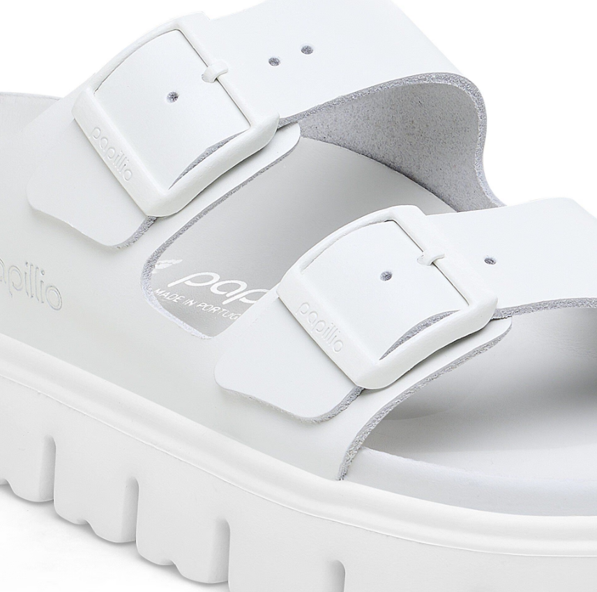 Birkenstock Arizona PAP Chunky Exquisite Natural Leather Sandal - White, Narrow