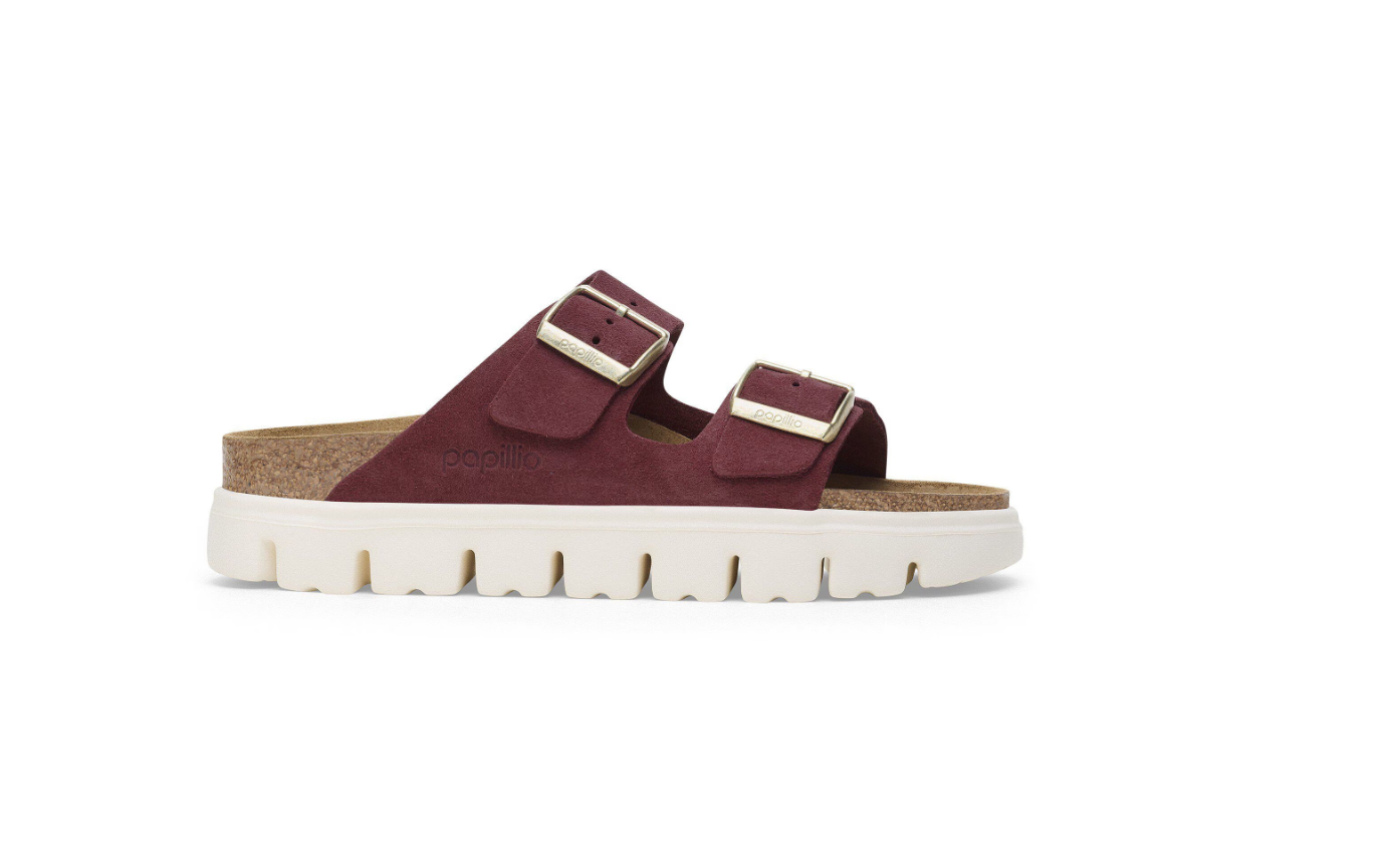 Birkenstock Papillio Arizona Chunky Suede Leather Berry Crush