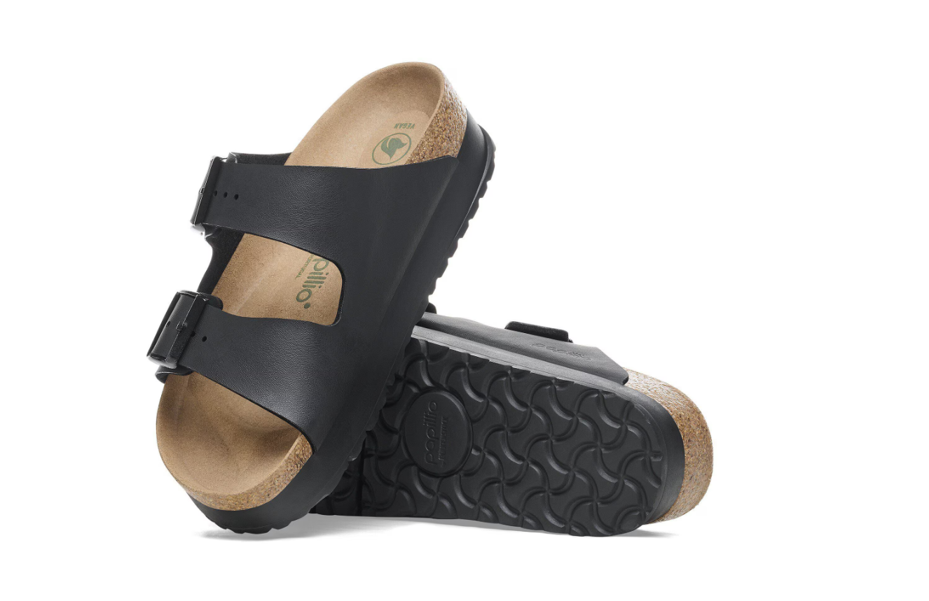 Birkenstock Arizona PAP Flex Platform Birko-Flor Sandals Black