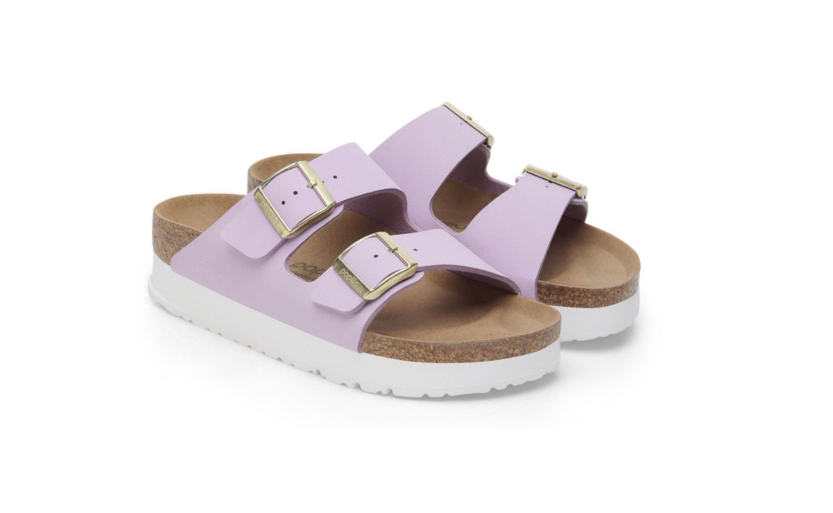 Birkenstock Arizona PAP Flex Platform Birko-Flor Nubuck - Crocus, Narrow