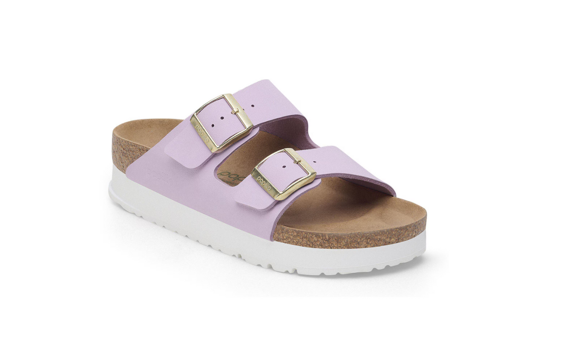 Birkenstock Arizona PAP Flex Platform Birko-Flor Nubuck - Crocus, Narrow