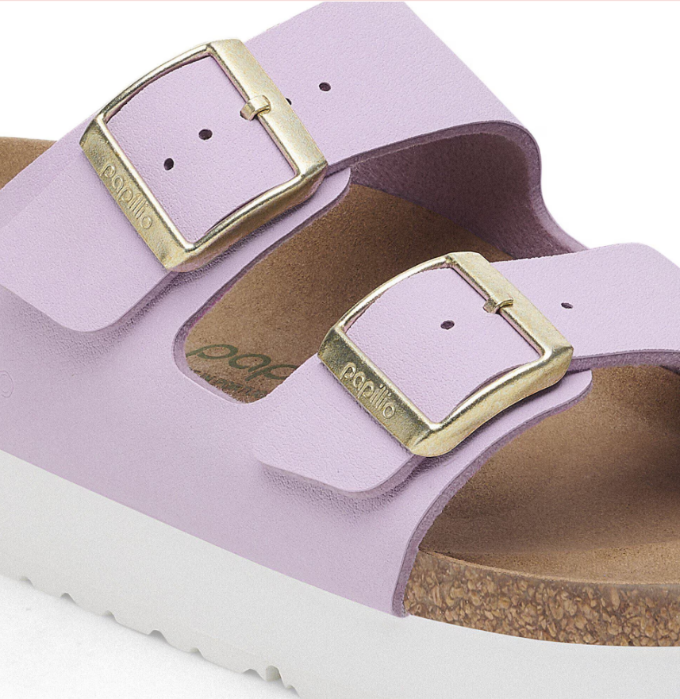 Birkenstock Arizona PAP Flex Platform Birko-Flor Nubuck - Crocus, Narrow