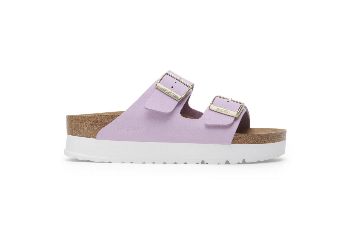 Birkenstock Arizona PAP Flex Platform Birko-Flor Nubuck - Crocus, Narrow