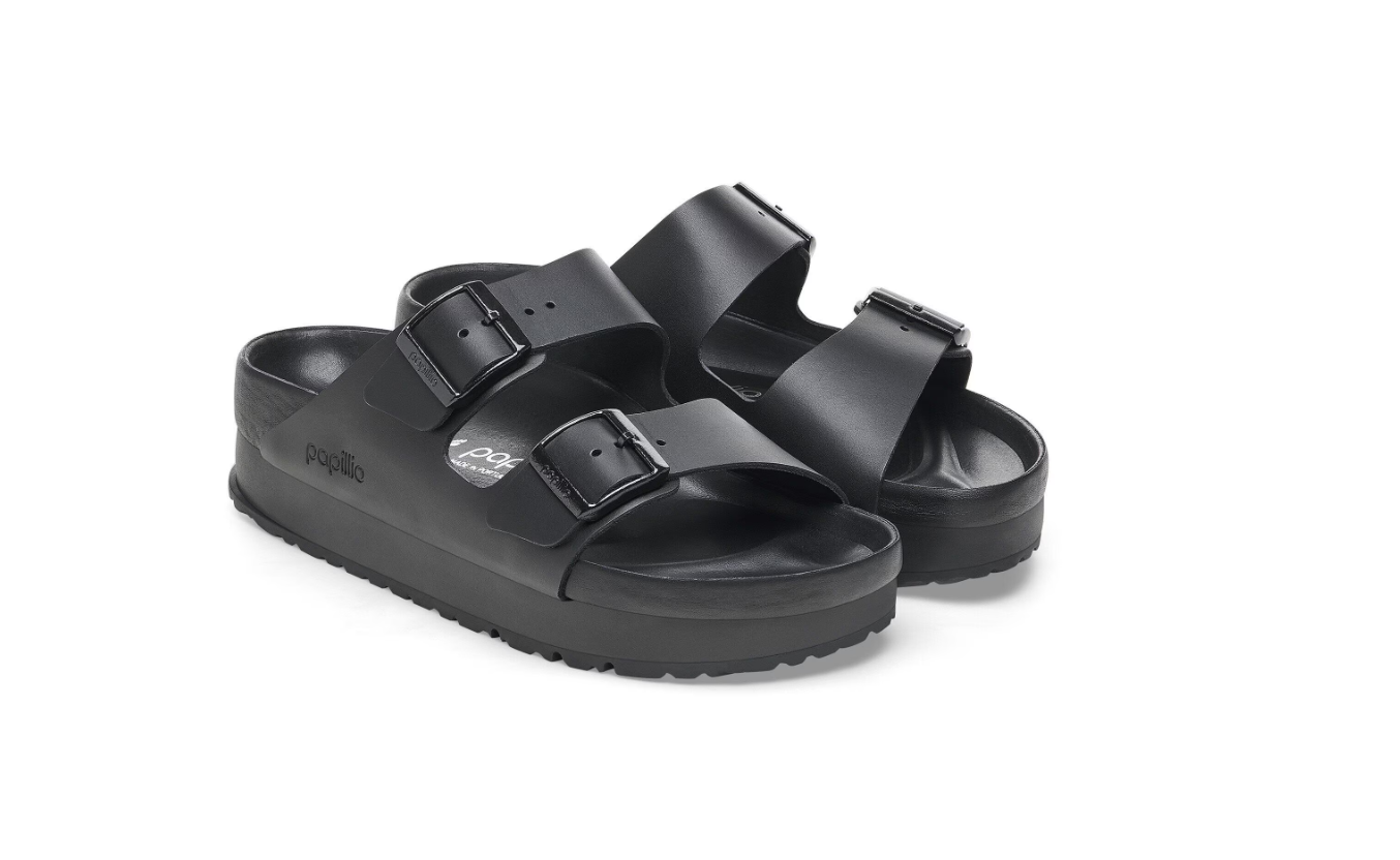 Birkenstock Arizona PAP Flex Platform Natural Leather Black