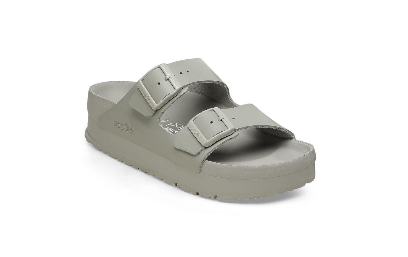Birkenstock Arizona PAP Flex Platform Natural Leather Exquisite Mineral Gray
