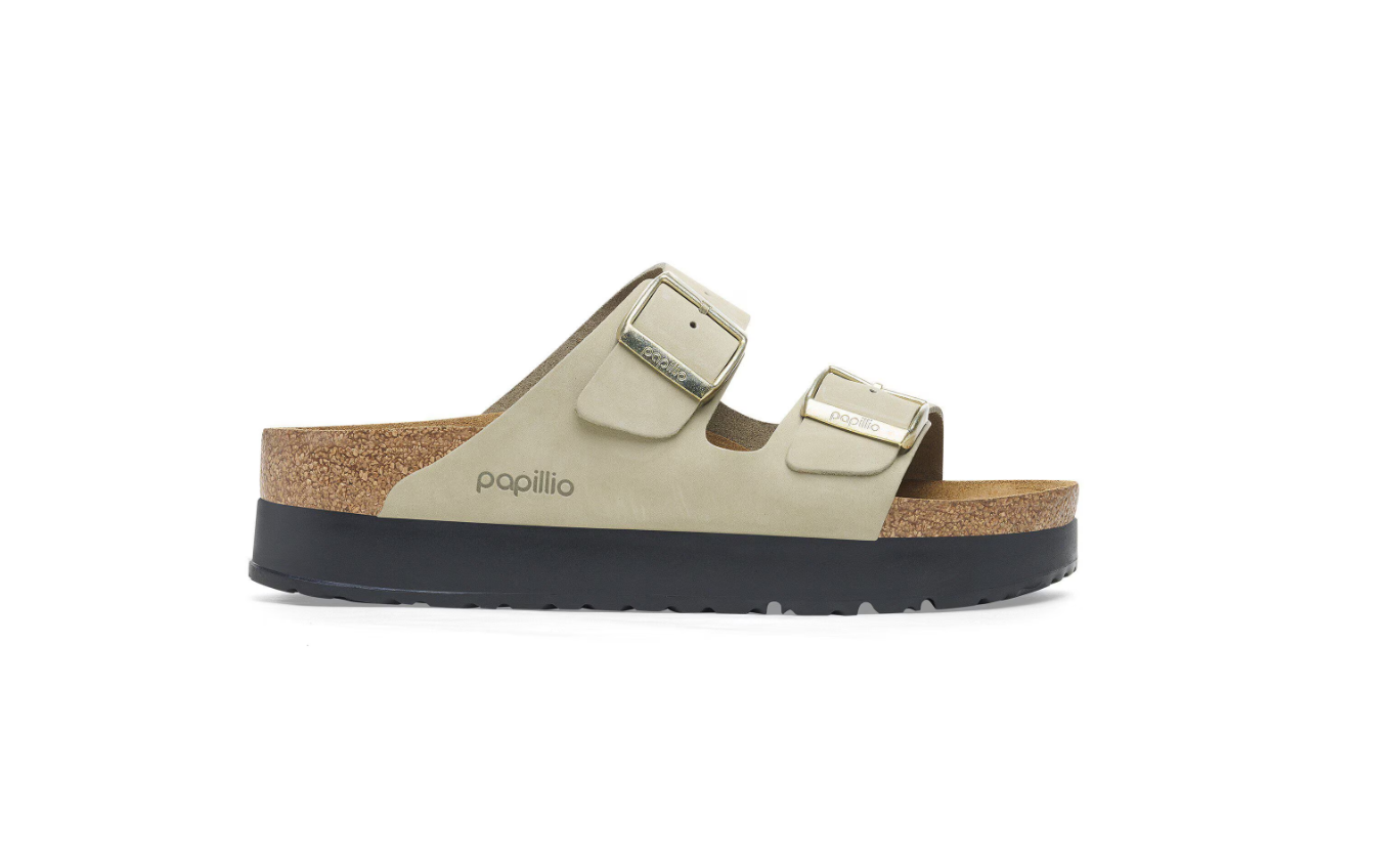 Birkenstock Arizona PAP Flex Platform Nubuck Leather Eucalyptus