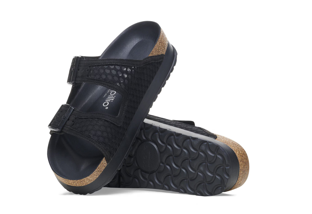 Birkenstock Papillio Arizona French Piping Flex Platform Black