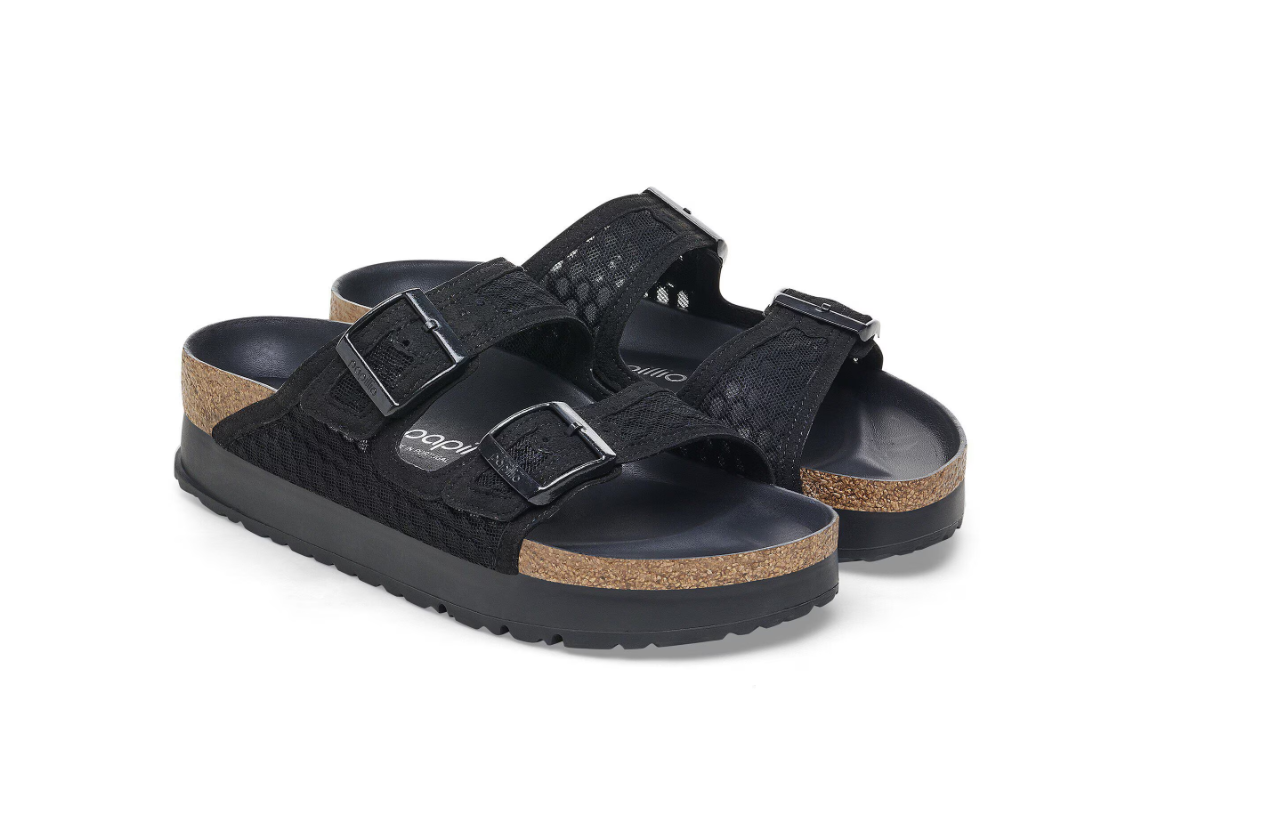 Birkenstock Papillio Arizona French Piping Flex Platform Black