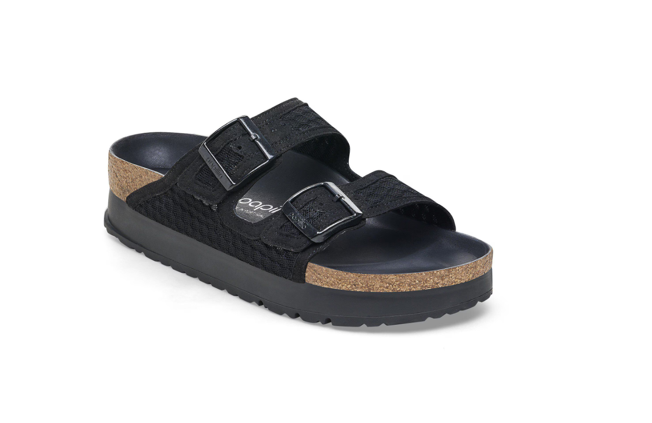 Birkenstock Papillio Arizona French Piping Flex Platform Black
