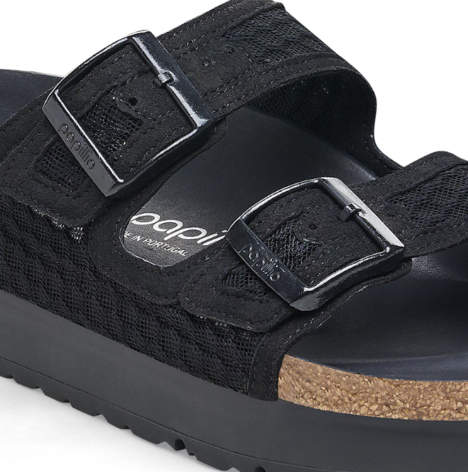 Birkenstock Papillio Arizona French Piping Flex Platform Black