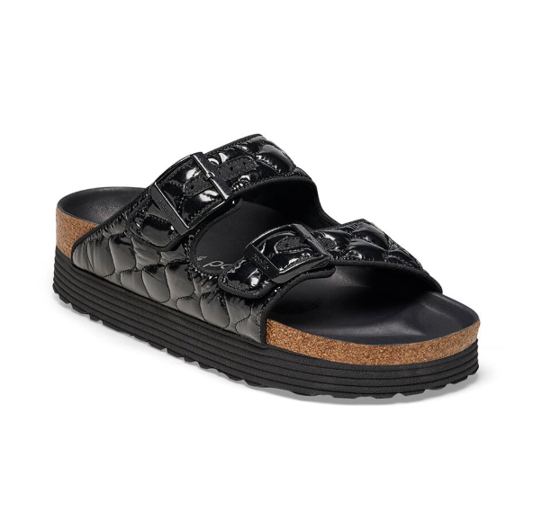 Birkenstock Arizona Platform BF Padded Black Sandals