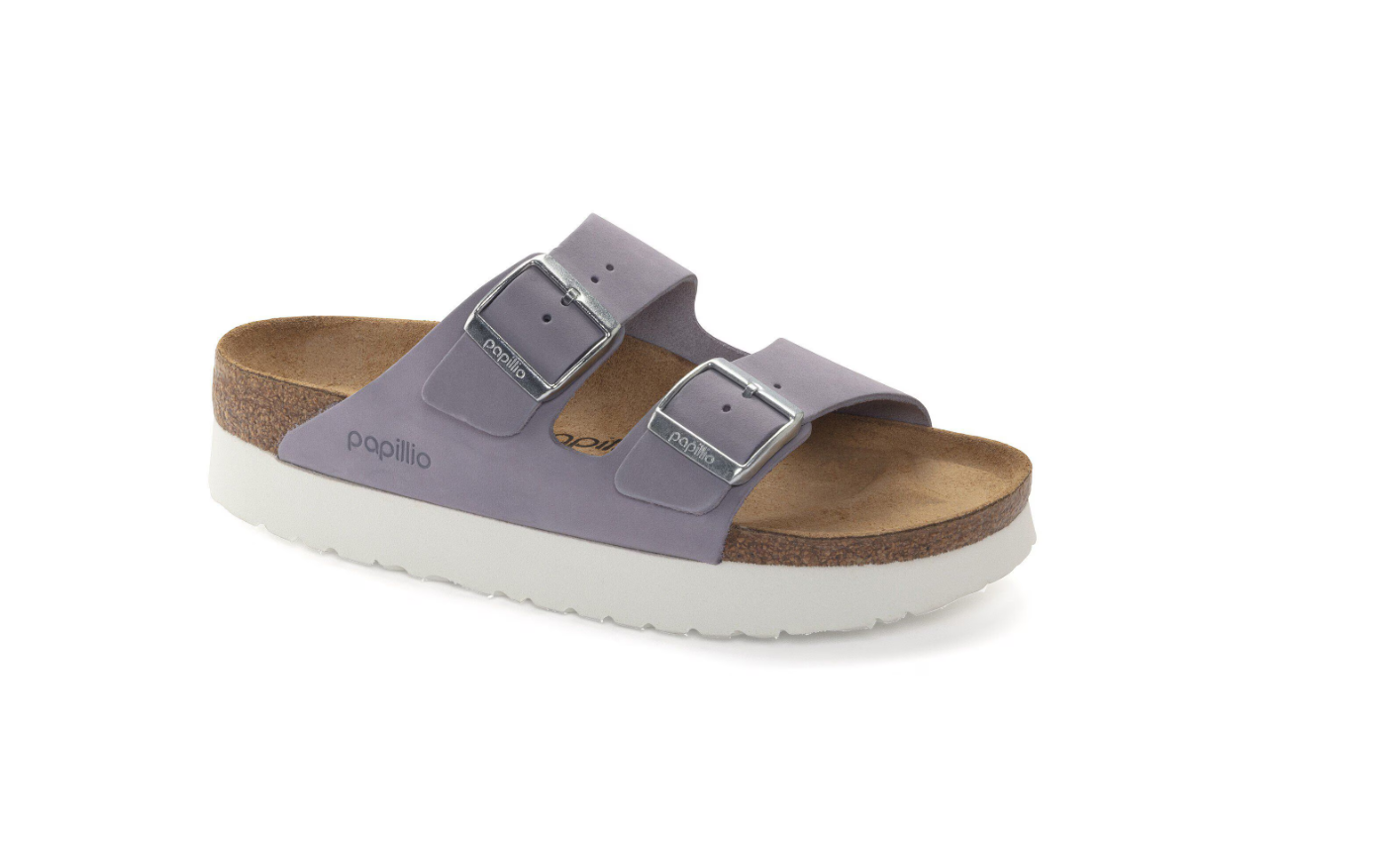 Birkenstock Arizona Flex Platform Nubuck Leather Purple Fog