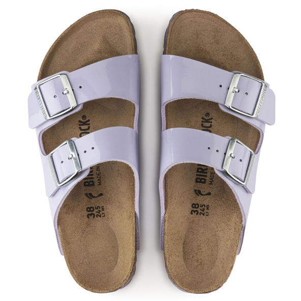 Birkenstock Arizona Birko-Flor Patent Purple Fog Sandals