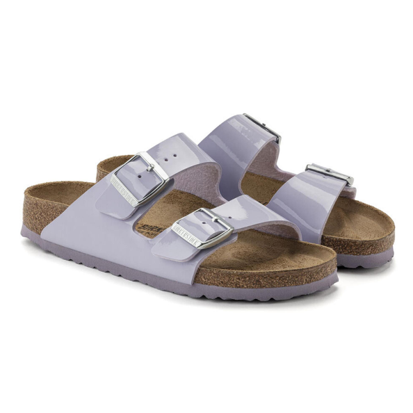 Birkenstock Arizona Birko-Flor Patent Purple Fog Sandals