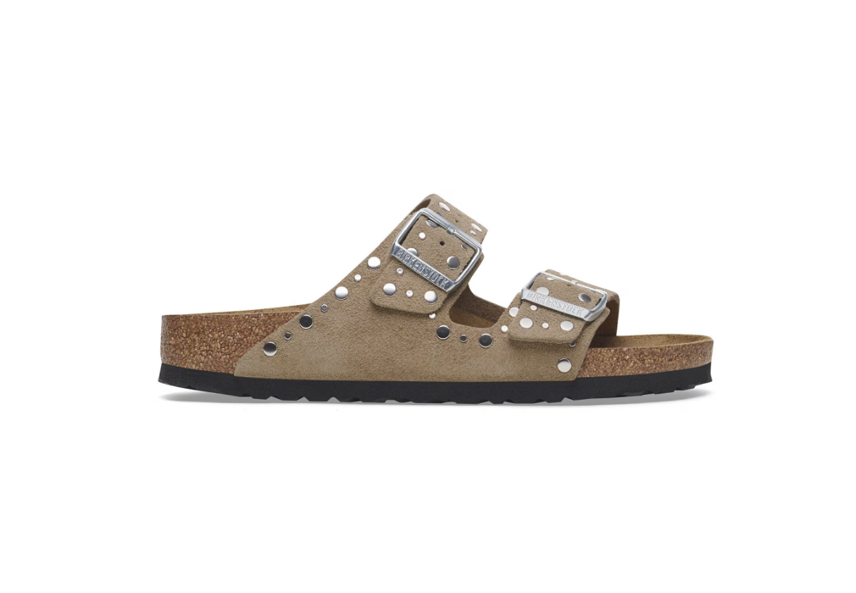 Birkenstock Arizona Rivets Suede Leather Taupe Sandals