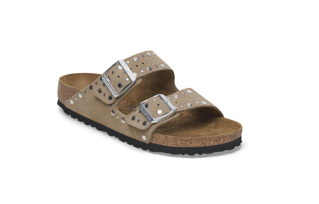 Birkenstock Arizona Rivets Suede Leather Taupe Sandals