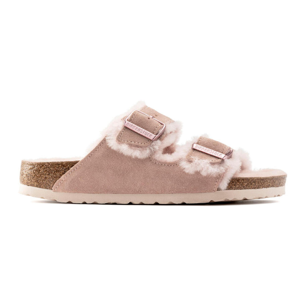Birkenstock Arizona Shearling Suede Leather Light Rose