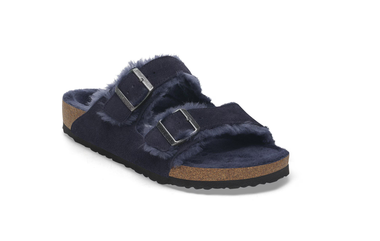 Birkenstock Arizona Shearling Suede Leather Midnight Blue
