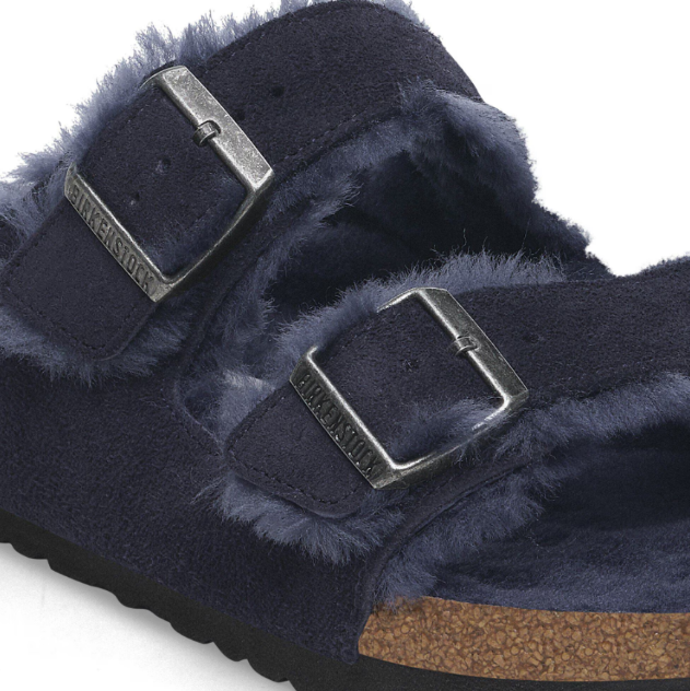 Birkenstock Arizona Shearling Suede Leather Midnight Blue