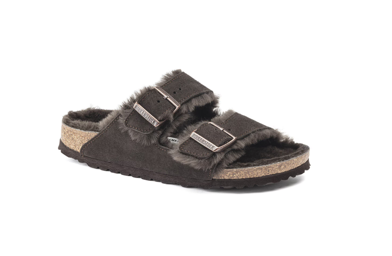 Birkenstock Arizona Shearling Suede Leather Mocha