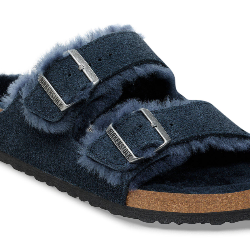 Birkenstock Arizona Shearling Suede Leather New Navy
