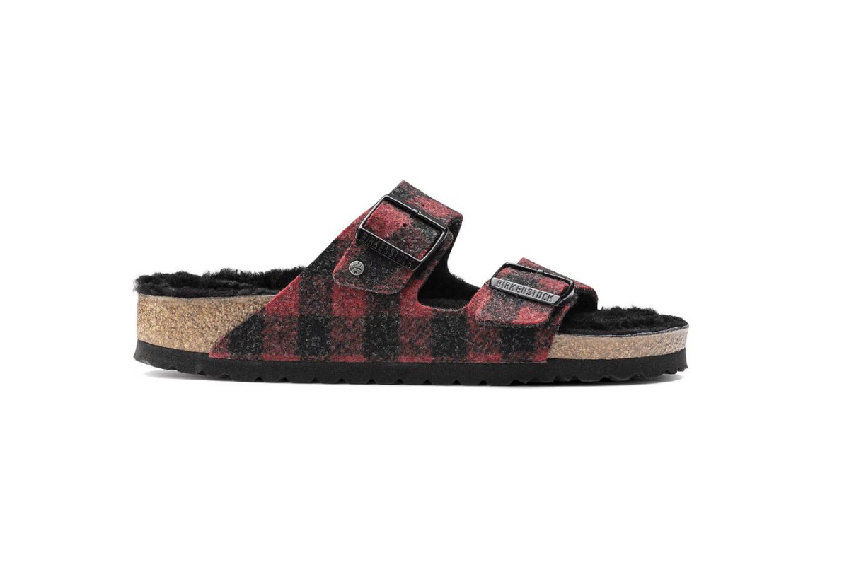 Birkenstock Arizona Shearling Wool Plaid - Red, Regular