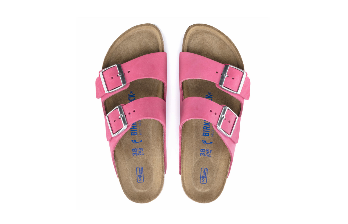 Birkenstock Arizona Soft Footbed Nubuck Leather Fuchsia - Tulip, Narrow
