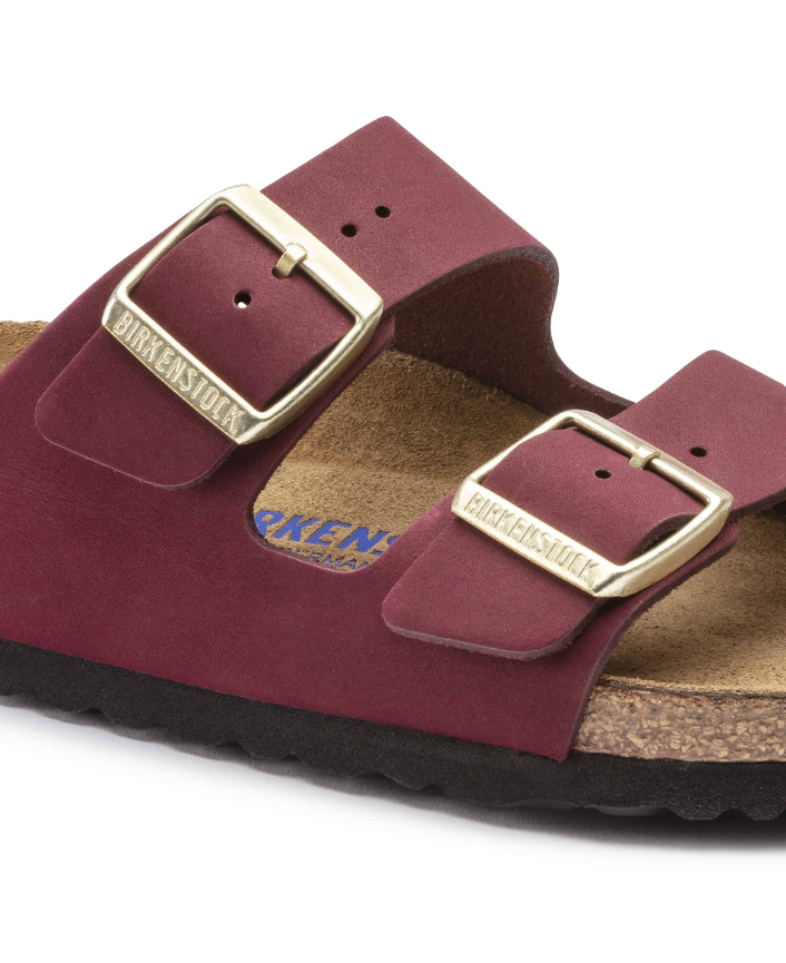 Birkenstock Arizona Soft Footbed Nubuck Leather Maroon