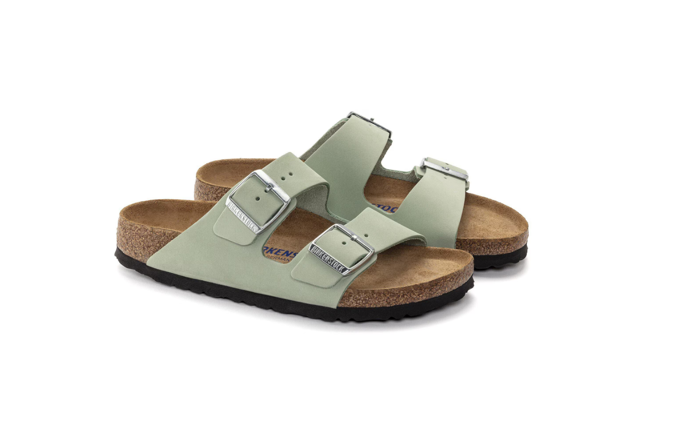 Birkenstock Arizona Soft Footbed Nubuck Leather Matcha