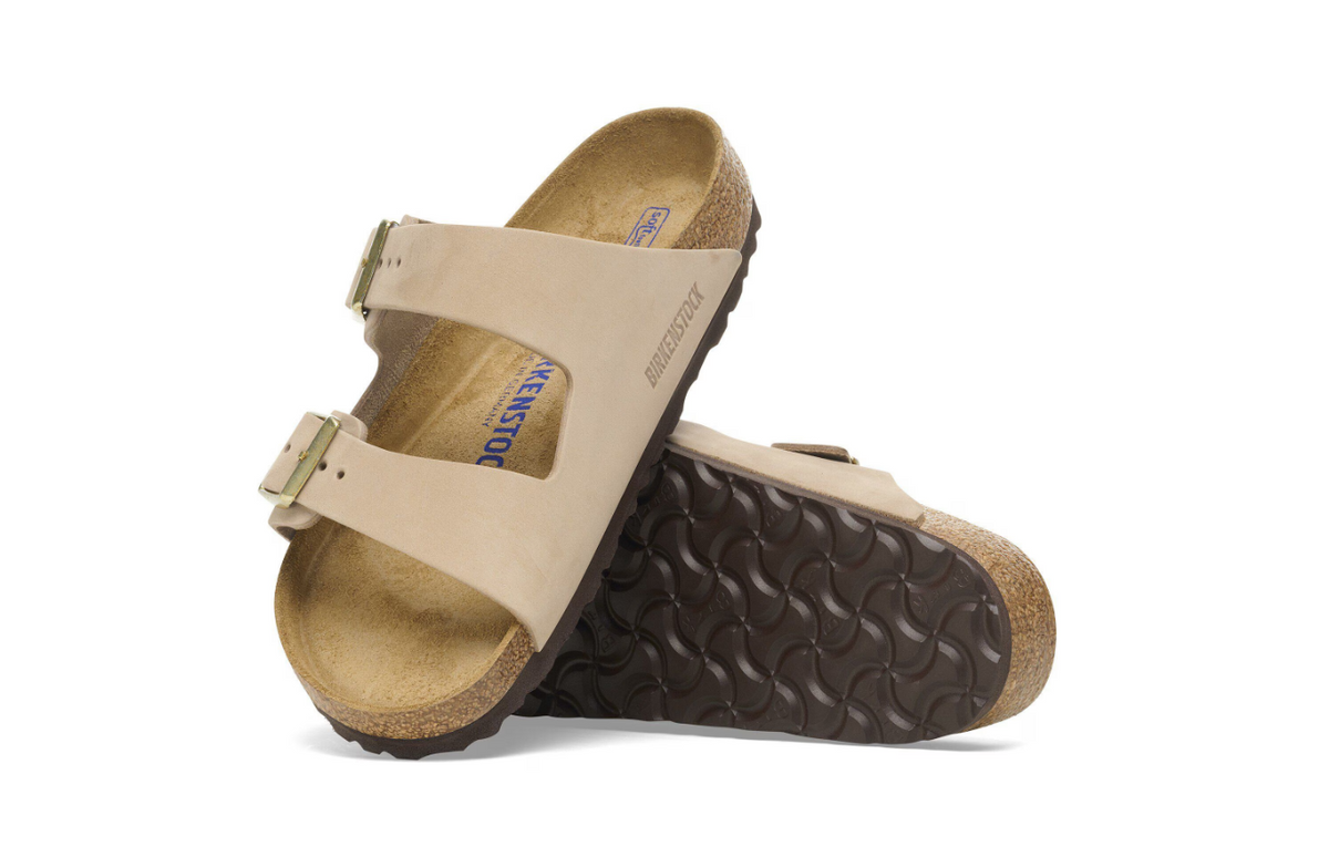 Birkenstock Arizona Soft Footbed Nubuck Leather - Sandcastle, Narrow