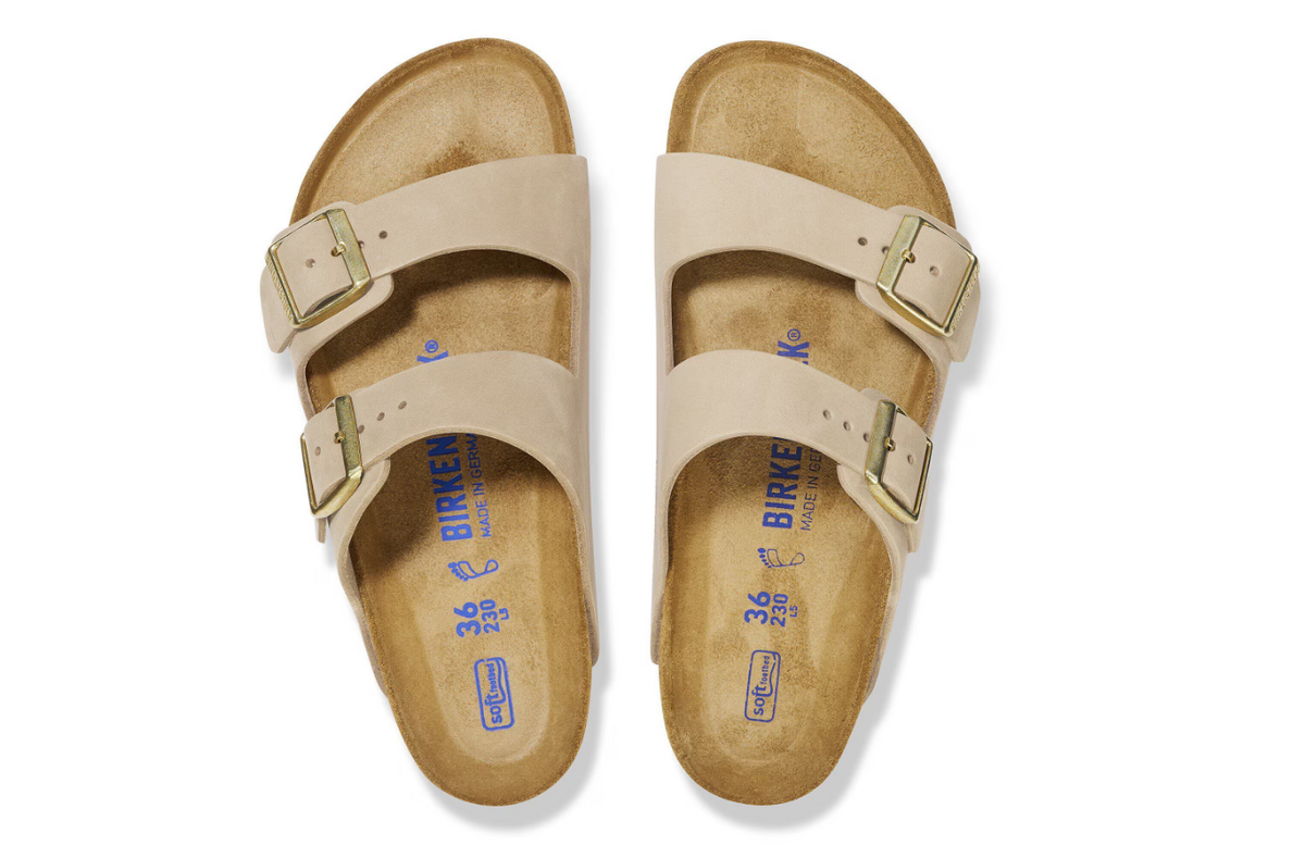 Birkenstock Arizona Soft Footbed Nubuck Leather - Sandcastle, Narrow